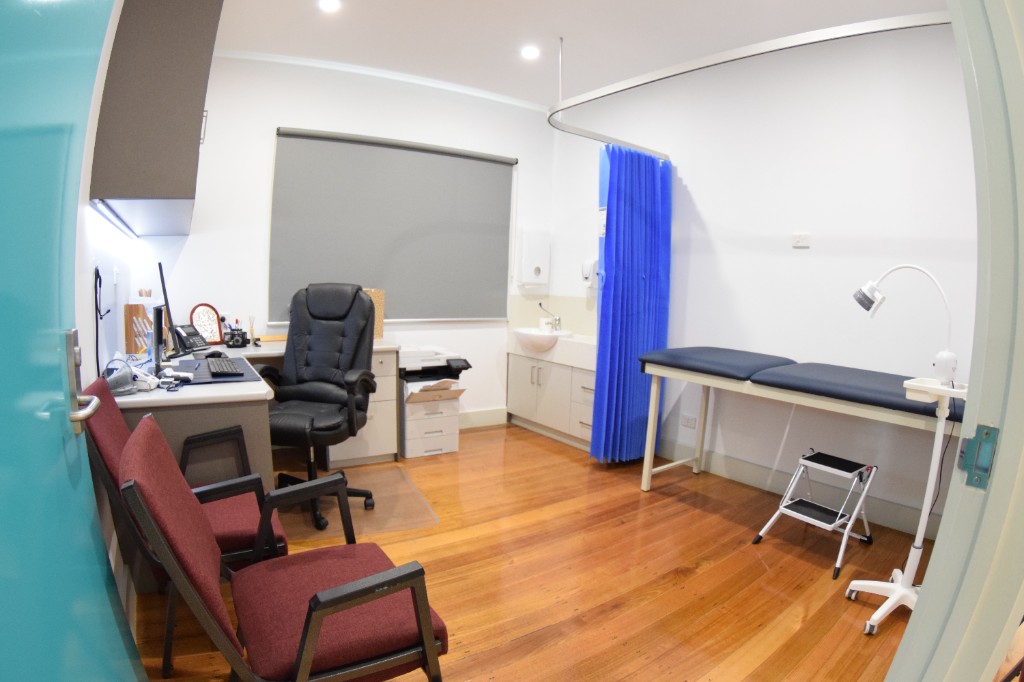 Modern examination room at Sunrise Family Medical Centre, Werribee